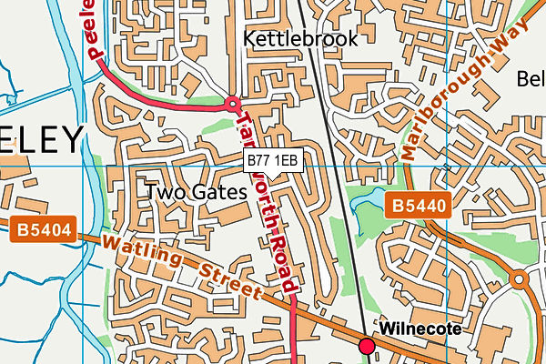 B77 1EB map - OS VectorMap District (Ordnance Survey)