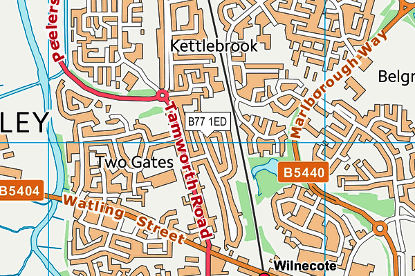 B77 1ED map - OS VectorMap District (Ordnance Survey)