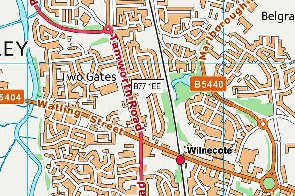 B77 1EE map - OS VectorMap District (Ordnance Survey)