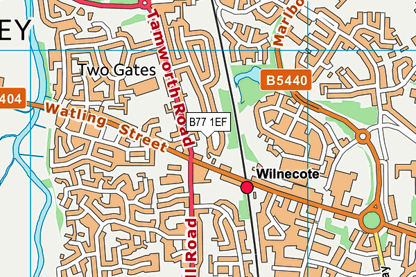 B77 1EF map - OS VectorMap District (Ordnance Survey)