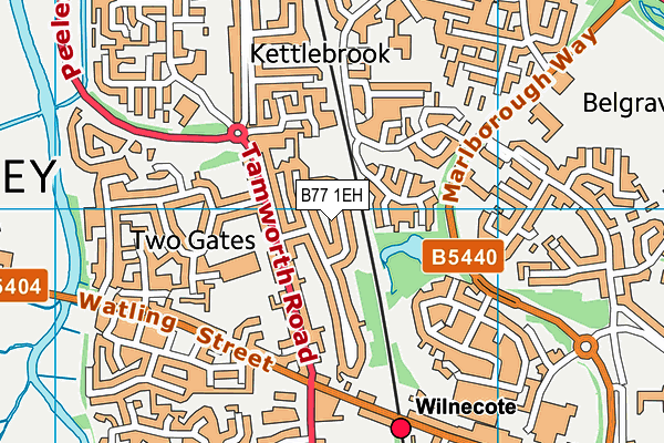 B77 1EH map - OS VectorMap District (Ordnance Survey)