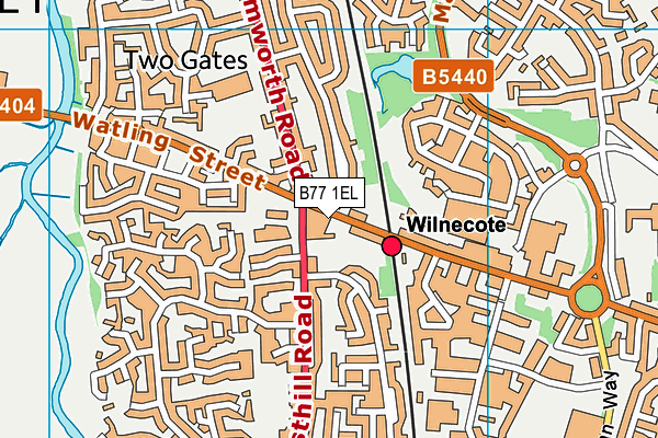 B77 1EL map - OS VectorMap District (Ordnance Survey)