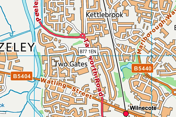 Two Gates Community Primary School map (B77 1EN) - OS VectorMap District (Ordnance Survey)