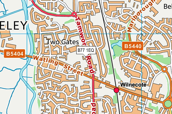 B77 1EQ map - OS VectorMap District (Ordnance Survey)