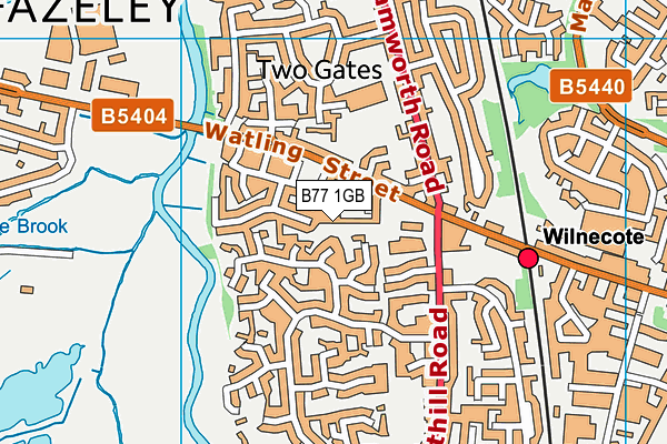 B77 1GB map - OS VectorMap District (Ordnance Survey)