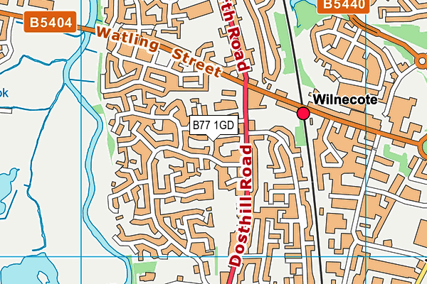 B77 1GD map - OS VectorMap District (Ordnance Survey)