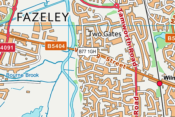 B77 1GH map - OS VectorMap District (Ordnance Survey)