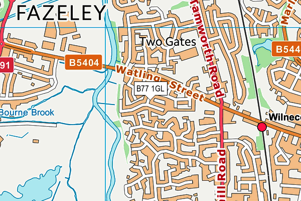 B77 1GL map - OS VectorMap District (Ordnance Survey)