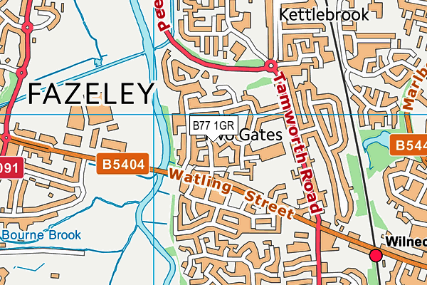 B77 1GR map - OS VectorMap District (Ordnance Survey)