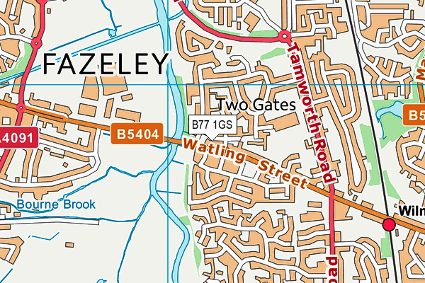 B77 1GS map - OS VectorMap District (Ordnance Survey)