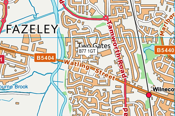 B77 1GT map - OS VectorMap District (Ordnance Survey)