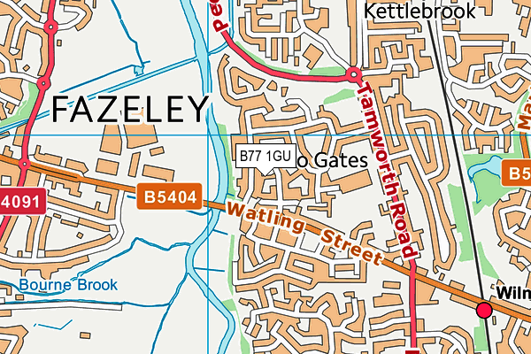 B77 1GU map - OS VectorMap District (Ordnance Survey)