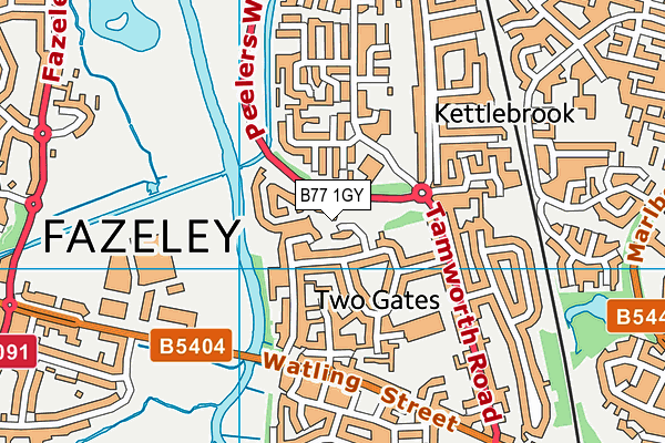 B77 1GY map - OS VectorMap District (Ordnance Survey)