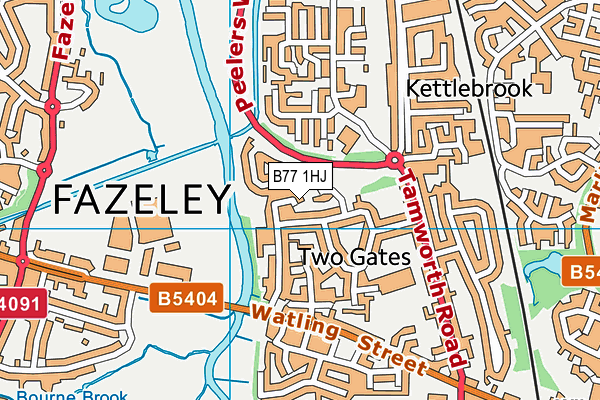 B77 1HJ map - OS VectorMap District (Ordnance Survey)