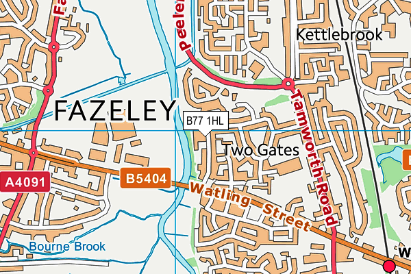 B77 1HL map - OS VectorMap District (Ordnance Survey)
