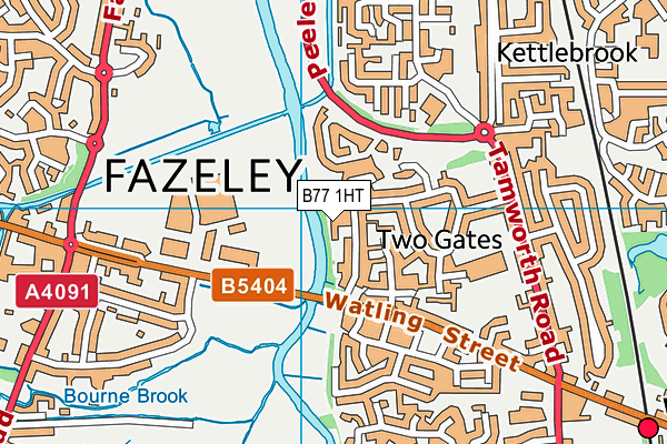 B77 1HT map - OS VectorMap District (Ordnance Survey)