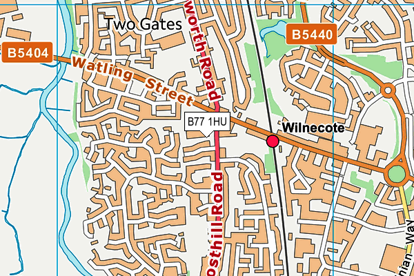 B77 1HU map - OS VectorMap District (Ordnance Survey)