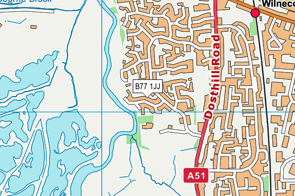 B77 1JJ map - OS VectorMap District (Ordnance Survey)