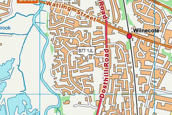 B77 1JL map - OS VectorMap District (Ordnance Survey)