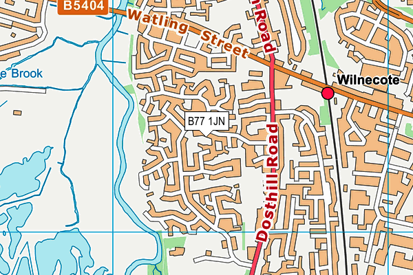 B77 1JN map - OS VectorMap District (Ordnance Survey)