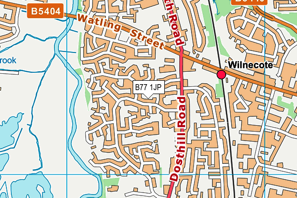 B77 1JP map - OS VectorMap District (Ordnance Survey)