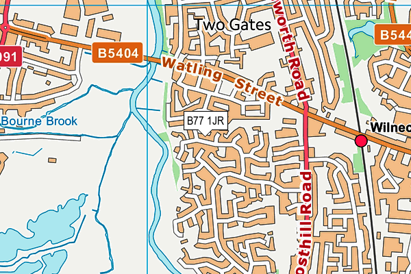 B77 1JR map - OS VectorMap District (Ordnance Survey)