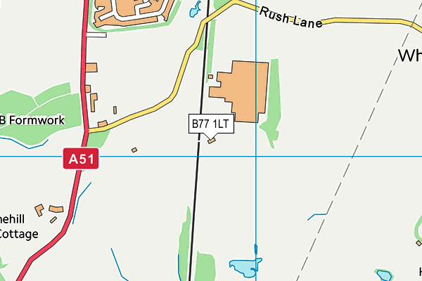 B77 1LT map - OS VectorMap District (Ordnance Survey)