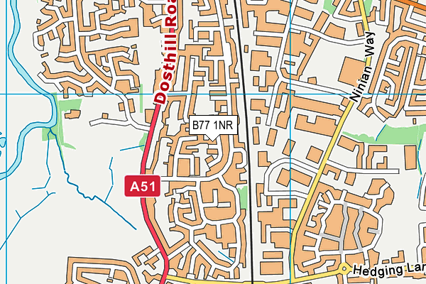 B77 1NR map - OS VectorMap District (Ordnance Survey)