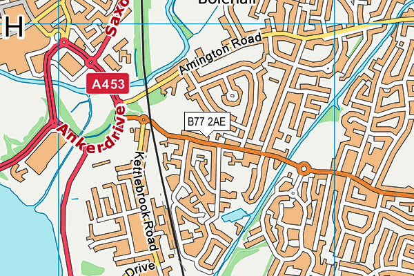 B77 2AE map - OS VectorMap District (Ordnance Survey)