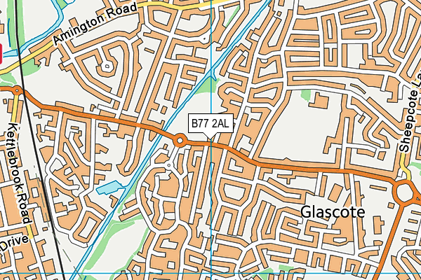 B77 2AL map - OS VectorMap District (Ordnance Survey)