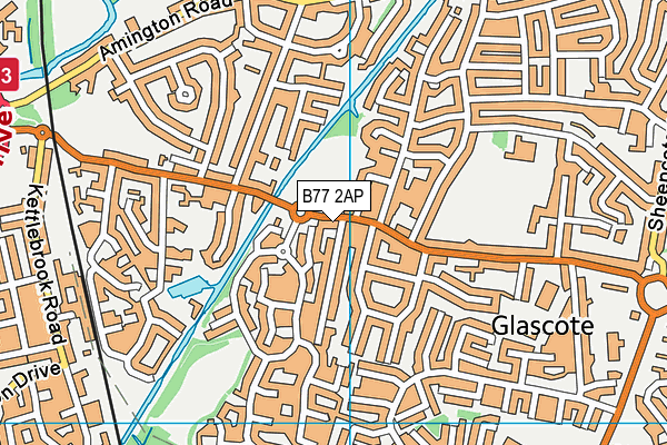 B77 2AP map - OS VectorMap District (Ordnance Survey)