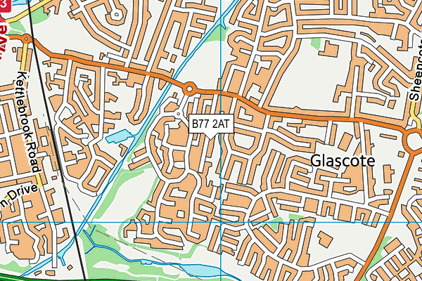 B77 2AT map - OS VectorMap District (Ordnance Survey)