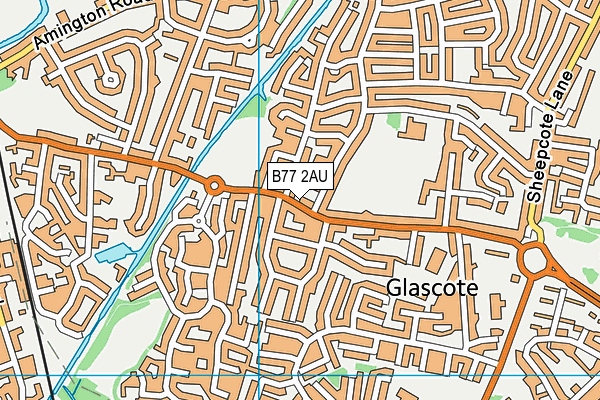 B77 2AU map - OS VectorMap District (Ordnance Survey)