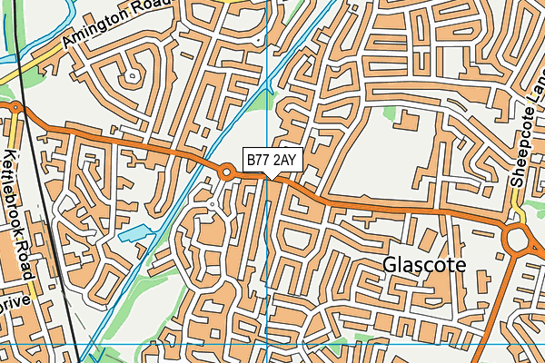 B77 2AY map - OS VectorMap District (Ordnance Survey)