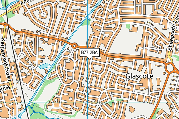 B77 2BA map - OS VectorMap District (Ordnance Survey)