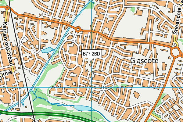 B77 2BD map - OS VectorMap District (Ordnance Survey)