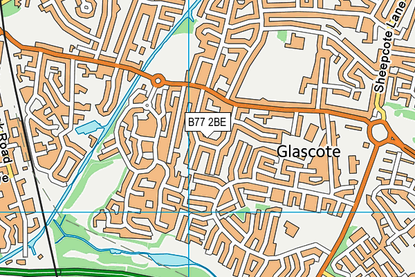 B77 2BE map - OS VectorMap District (Ordnance Survey)