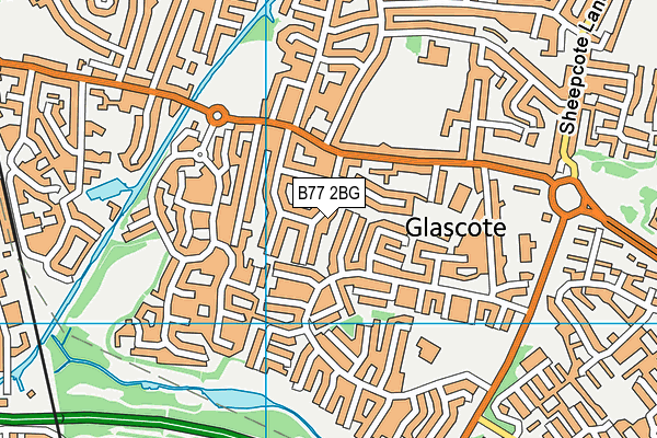 B77 2BG map - OS VectorMap District (Ordnance Survey)