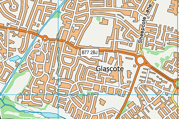 B77 2BJ map - OS VectorMap District (Ordnance Survey)