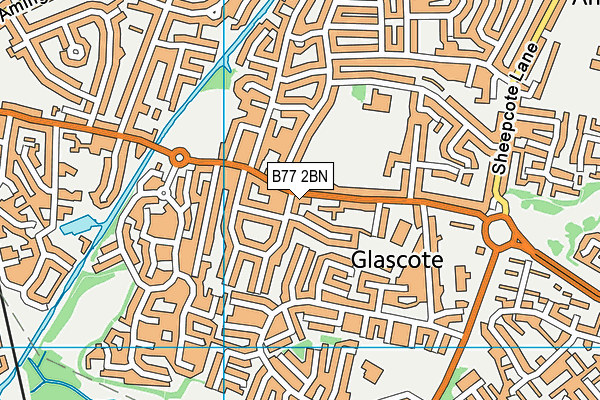 B77 2BN map - OS VectorMap District (Ordnance Survey)