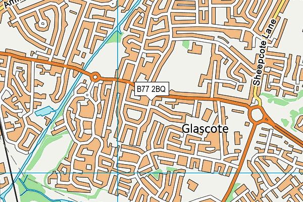 B77 2BQ map - OS VectorMap District (Ordnance Survey)