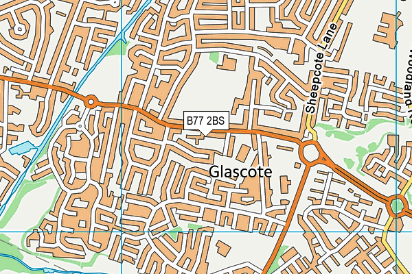 B77 2BS map - OS VectorMap District (Ordnance Survey)