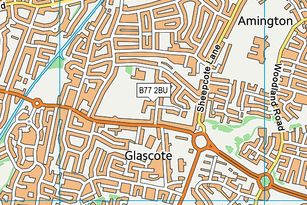 B77 2BU map - OS VectorMap District (Ordnance Survey)