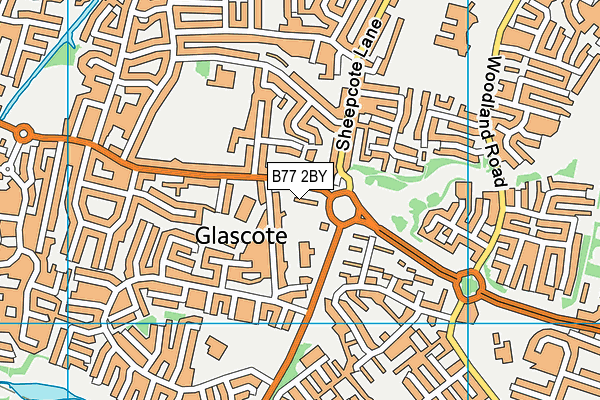 B77 2BY map - OS VectorMap District (Ordnance Survey)