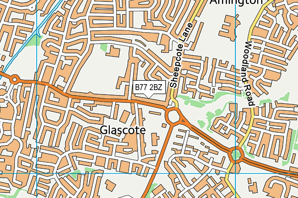 B77 2BZ map - OS VectorMap District (Ordnance Survey)