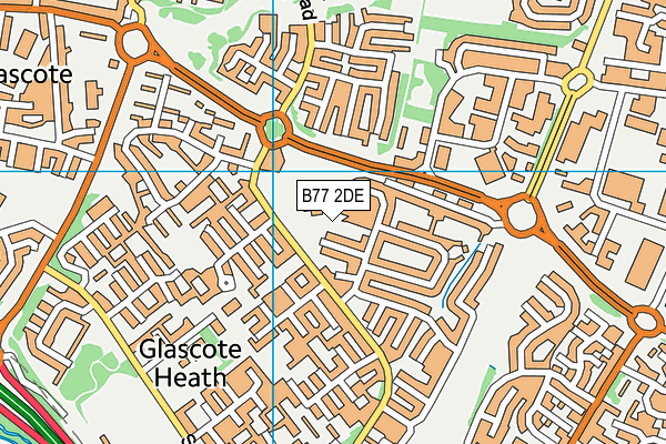 B77 2DE map - OS VectorMap District (Ordnance Survey)