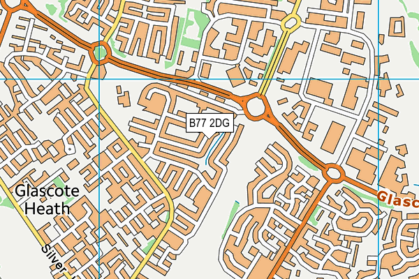 B77 2DG map - OS VectorMap District (Ordnance Survey)