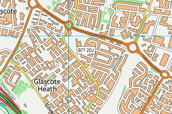 B77 2DJ map - OS VectorMap District (Ordnance Survey)