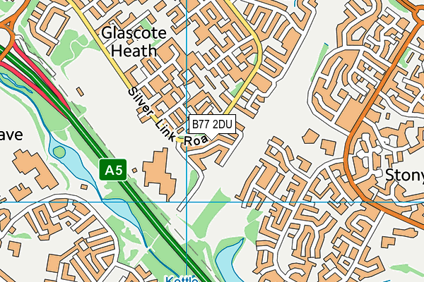 B77 2DU map - OS VectorMap District (Ordnance Survey)