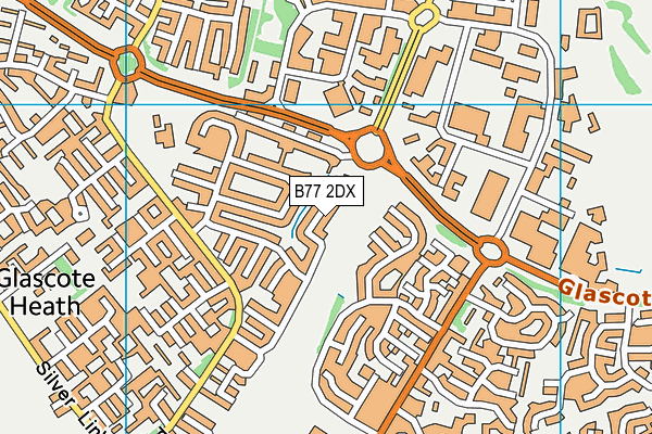 B77 2DX map - OS VectorMap District (Ordnance Survey)